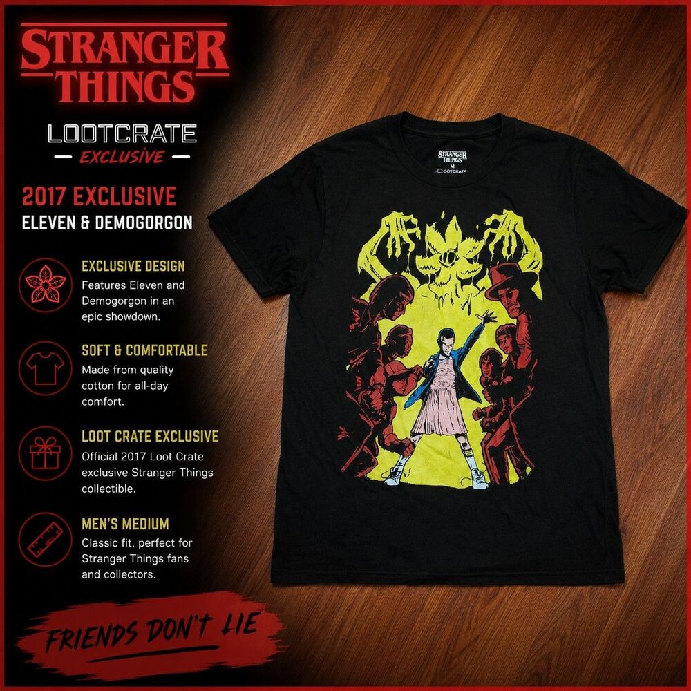 2017 Stranger Things Loot Crate Exclusive T-Shirt Eleven Demogorgon Mens M